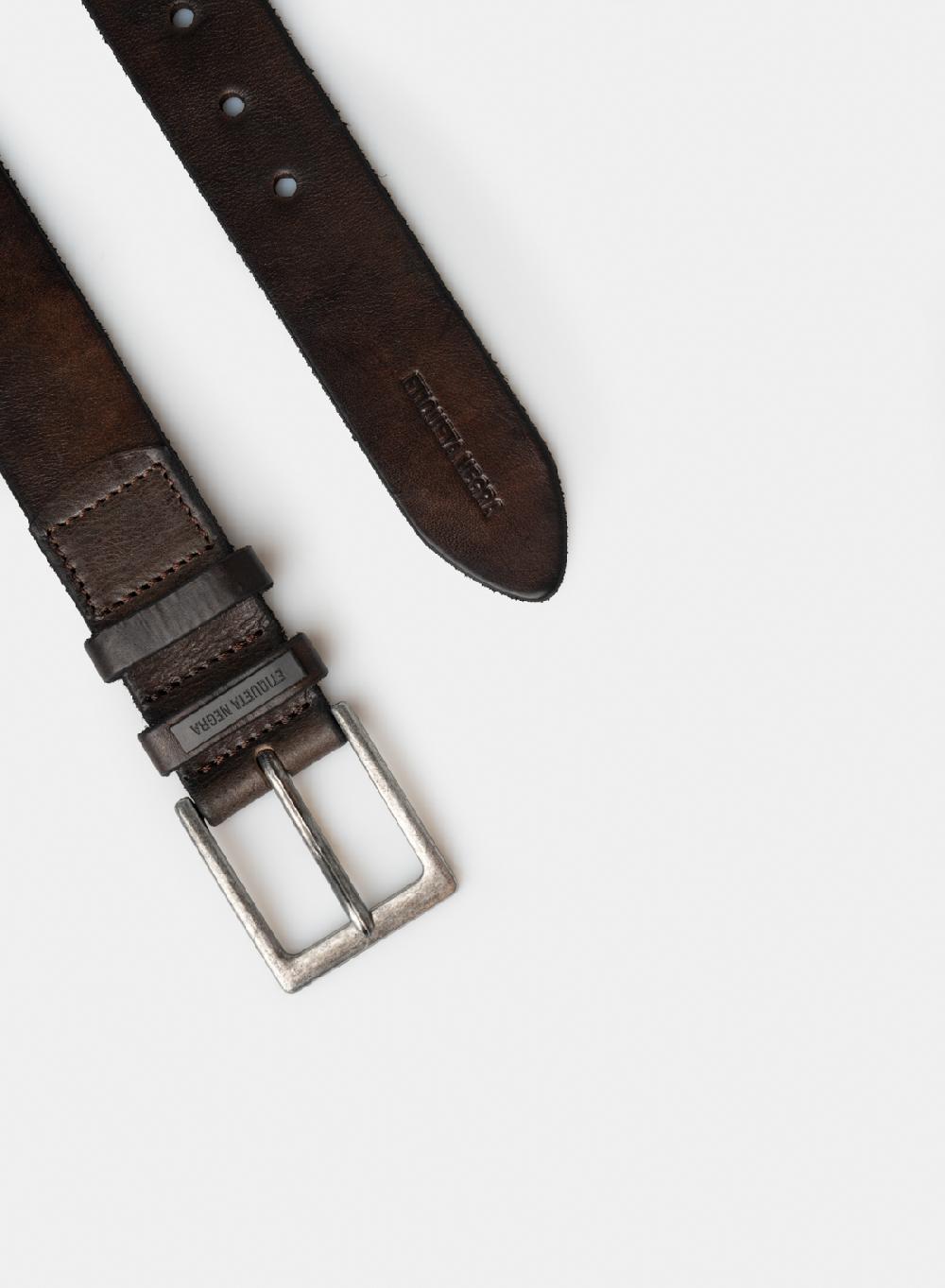 Etiqueta negra Cinturon vintage pasador doble con pespunte Envío internacional gratuito