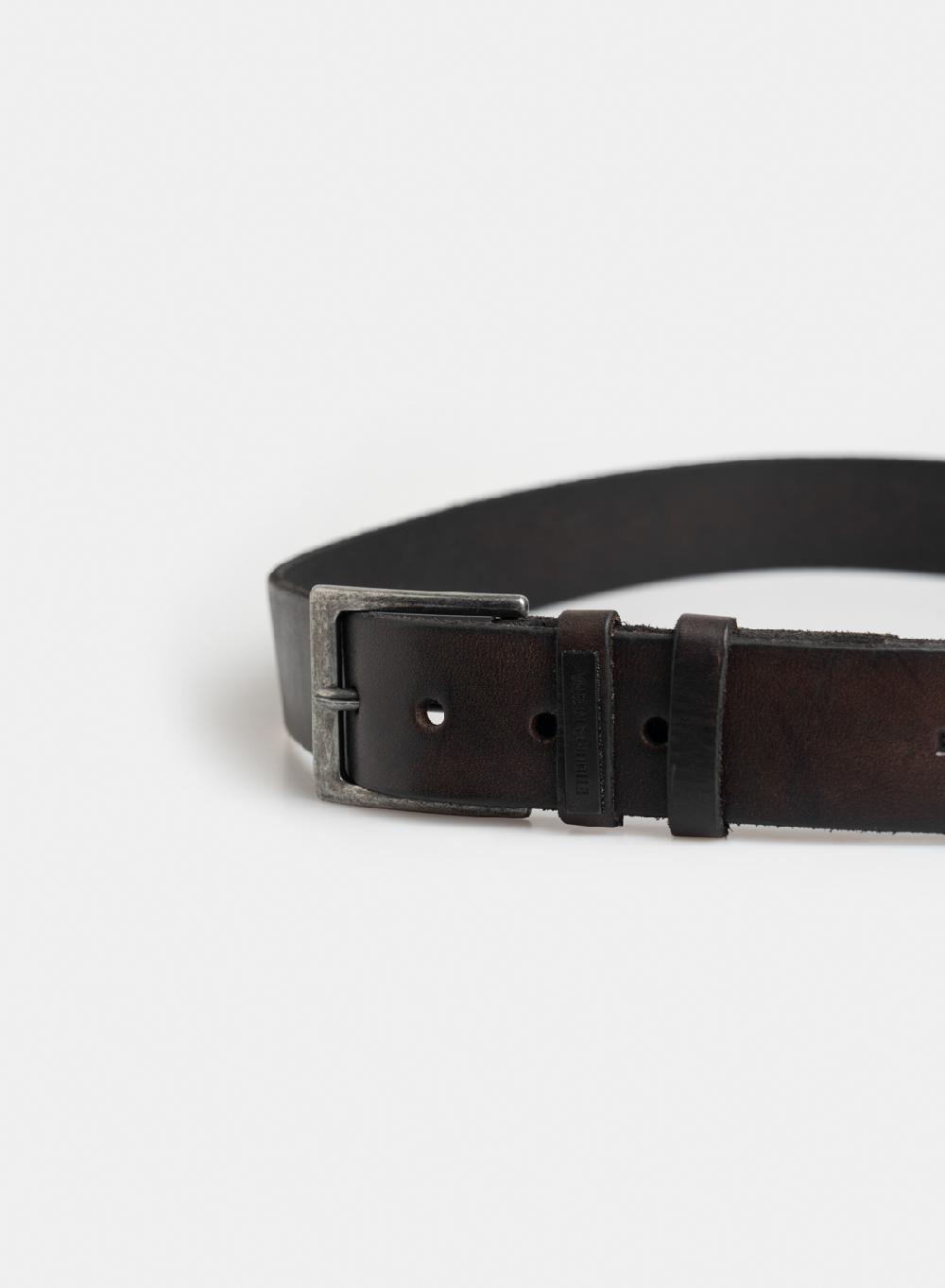 Etiqueta negra Cinturon vintage pasador doble con pespunte Envío internacional gratuito