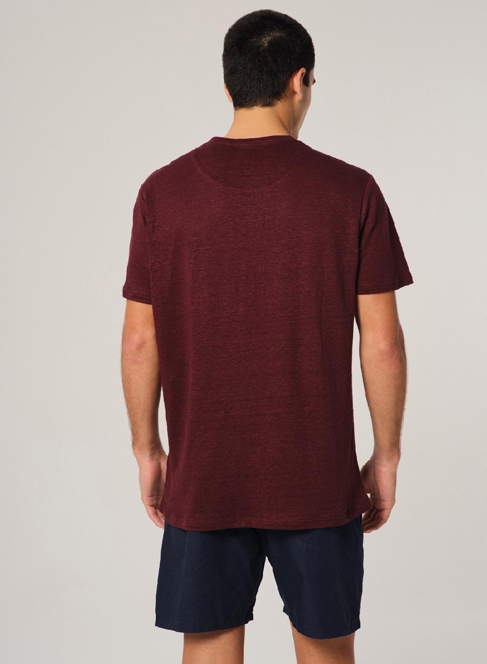 Etiqueta negra Remera cuello redondo manga corta lisa lino Ofertas especiales