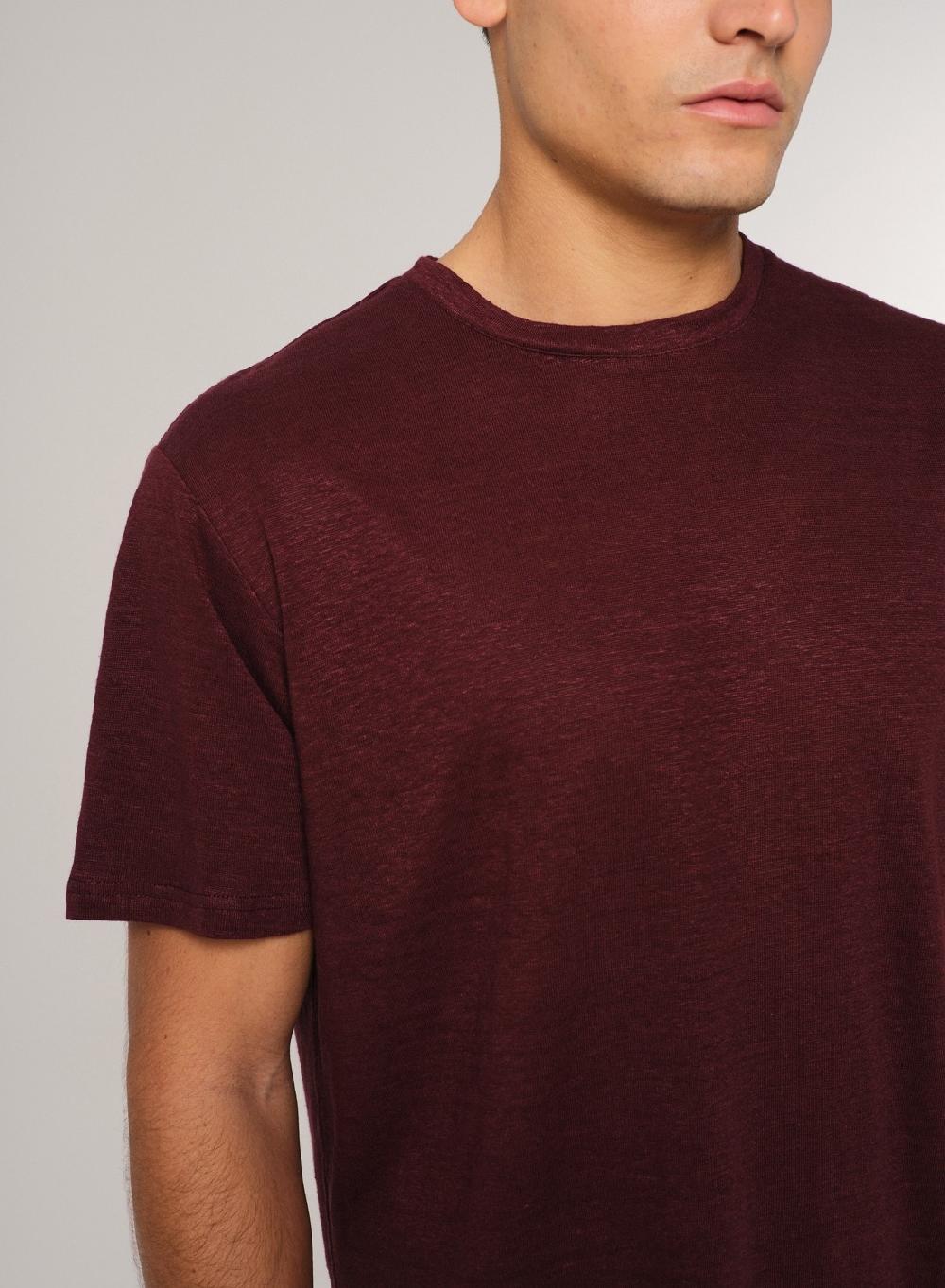 Etiqueta negra Remera cuello redondo manga corta lisa lino Ofertas especiales