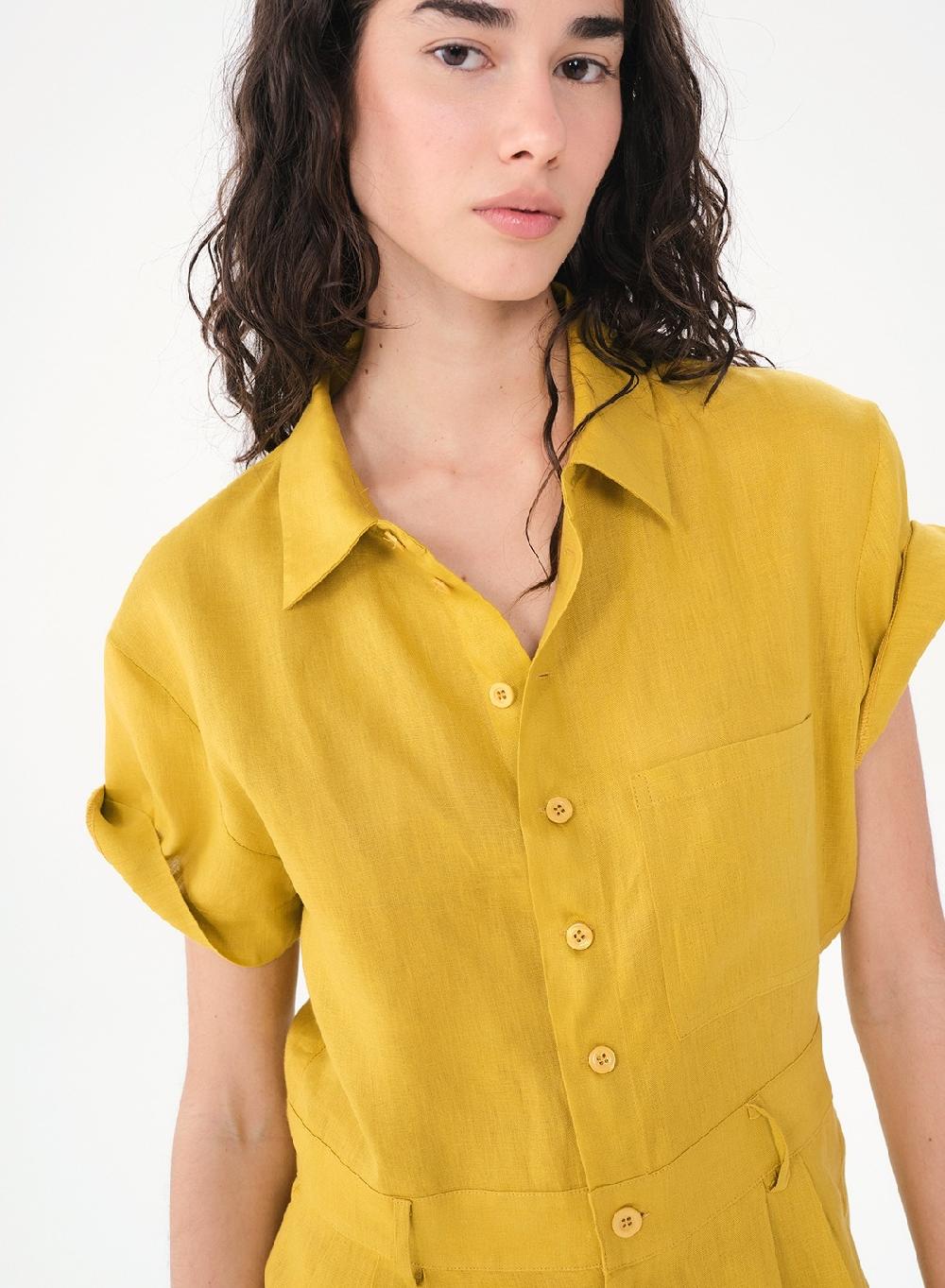 Etiqueta negra ENTERO CORTO LINO Outlet online