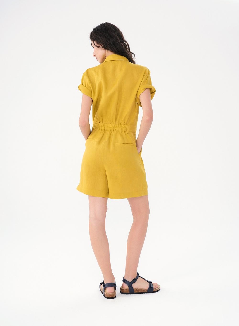 Etiqueta negra ENTERO CORTO LINO Outlet online