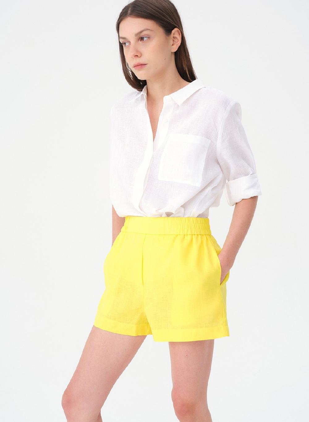 Etiqueta negra Short lino Envío gratis