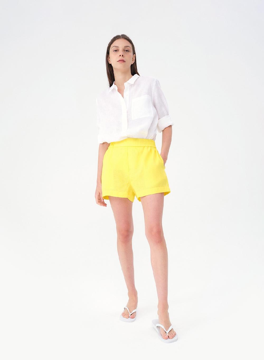 Etiqueta negra Short lino Envío gratis