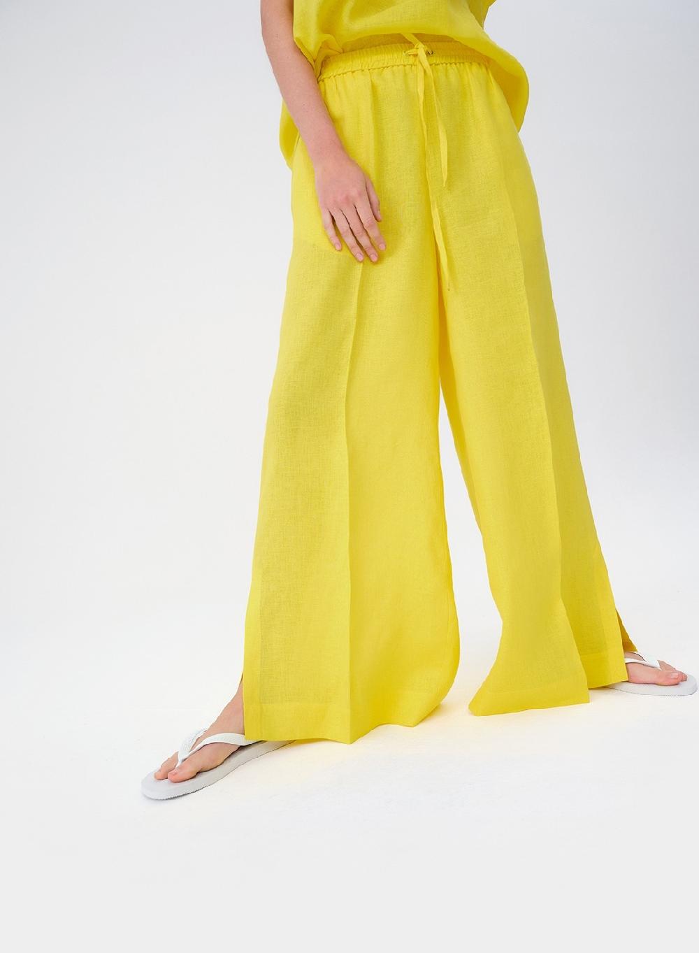 Etiqueta negra Pantalon pijama lino Oferta especial