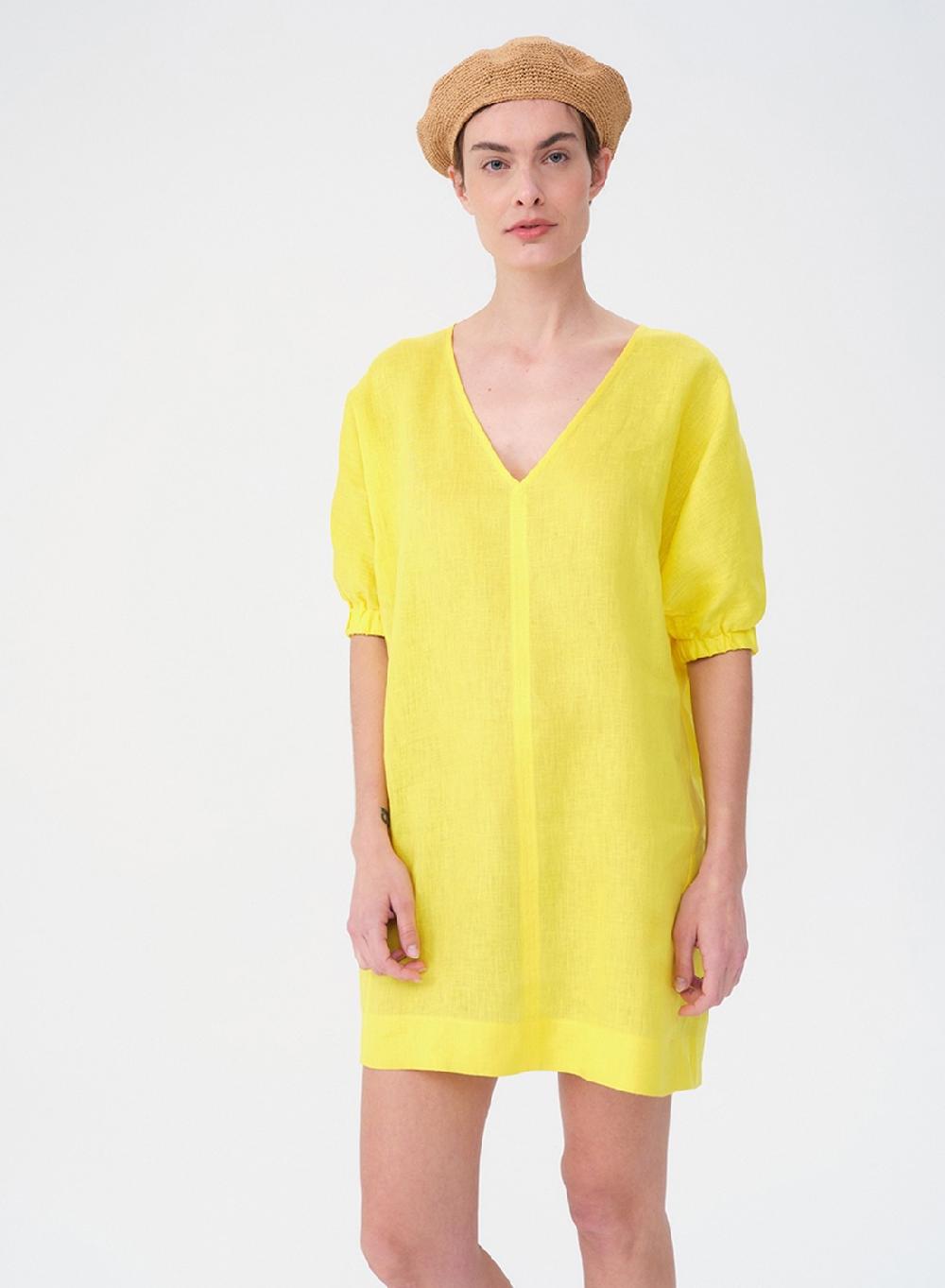 Etiqueta negra Vestido corto lino Último día