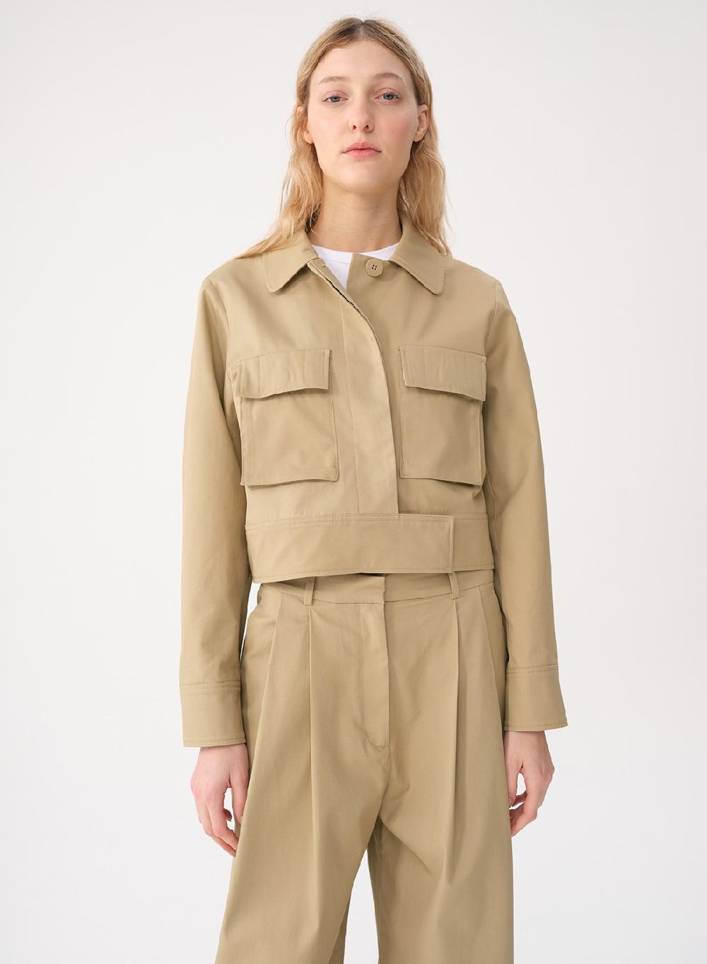 Etiqueta negra CAMPERA BOLSILLOS GABARDINA Oferta especial de fábrica