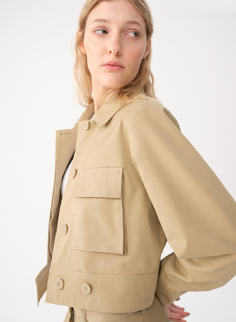 Etiqueta negra CAMPERA BOLSILLOS GABARDINA Oferta especial de fábrica