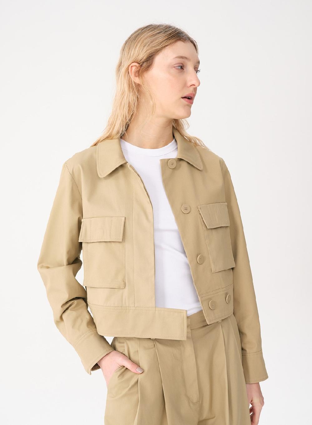 Etiqueta negra CAMPERA BOLSILLOS GABARDINA Oferta especial de fábrica