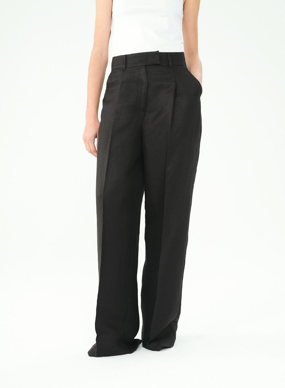 Etiqueta negra PANTALON TABLA LINO SATEN Liquidación
