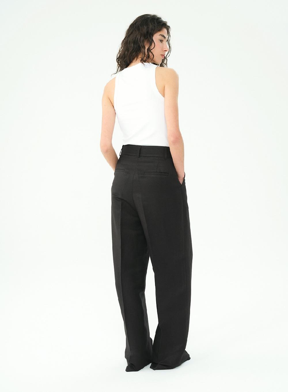 Etiqueta negra PANTALON TABLA LINO SATEN Liquidación