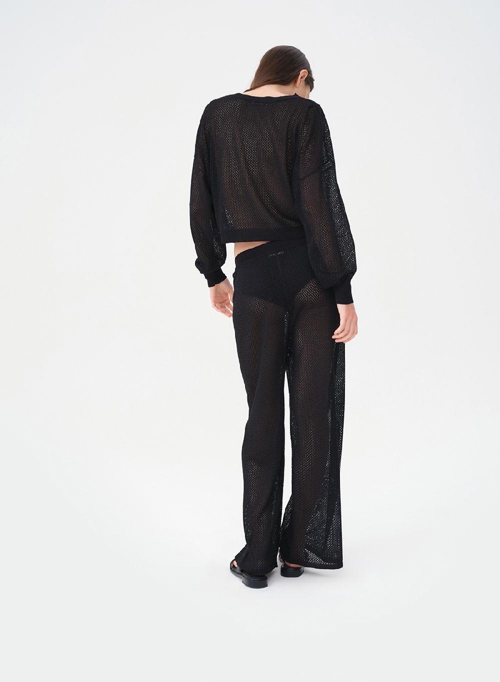 Etiqueta negra Pantalon calado lurex Tienda de fábrica