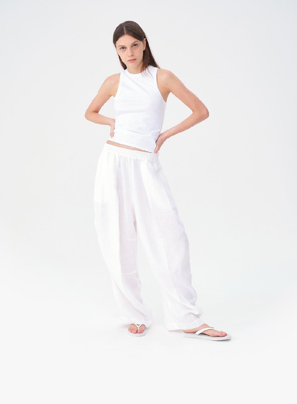 Etiqueta negra Pantalon babucha lino Descuentos del mes