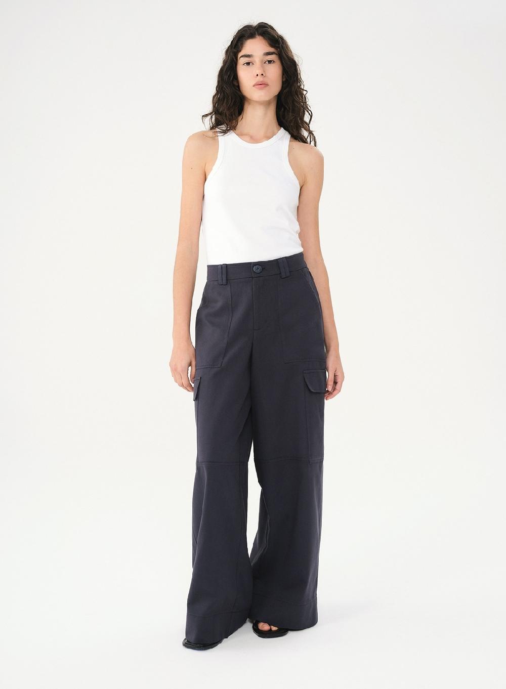 Etiqueta negra PANTALON CARGO LINO ALGODON