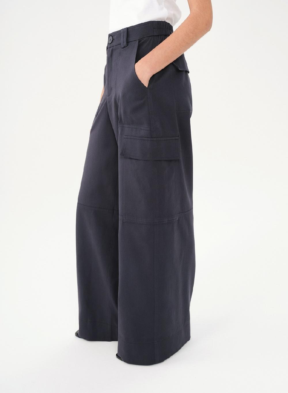 Etiqueta negra PANTALON CARGO LINO ALGODON Última moda