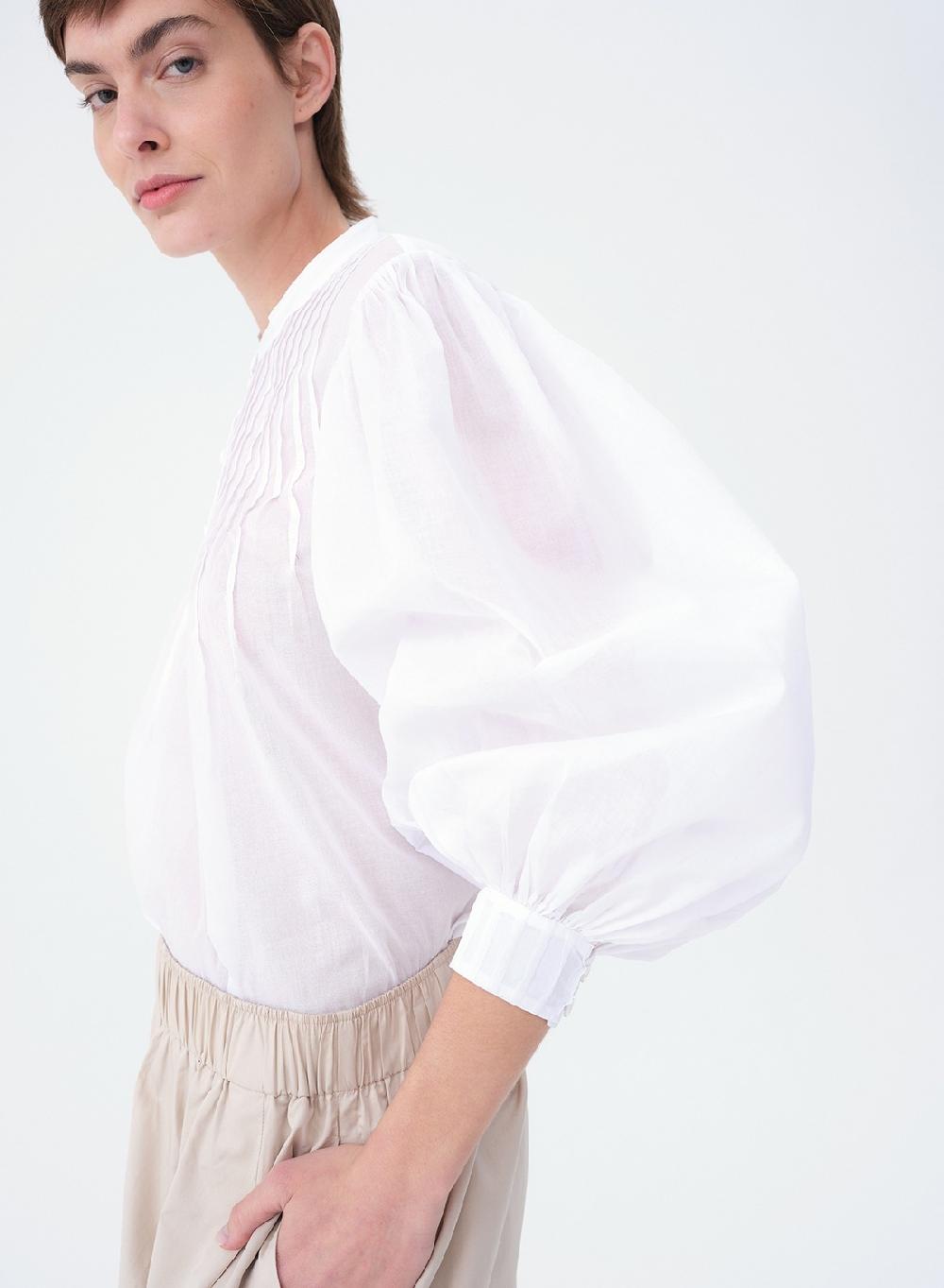 Etiqueta negra Camisa alforzas voile Outlet online