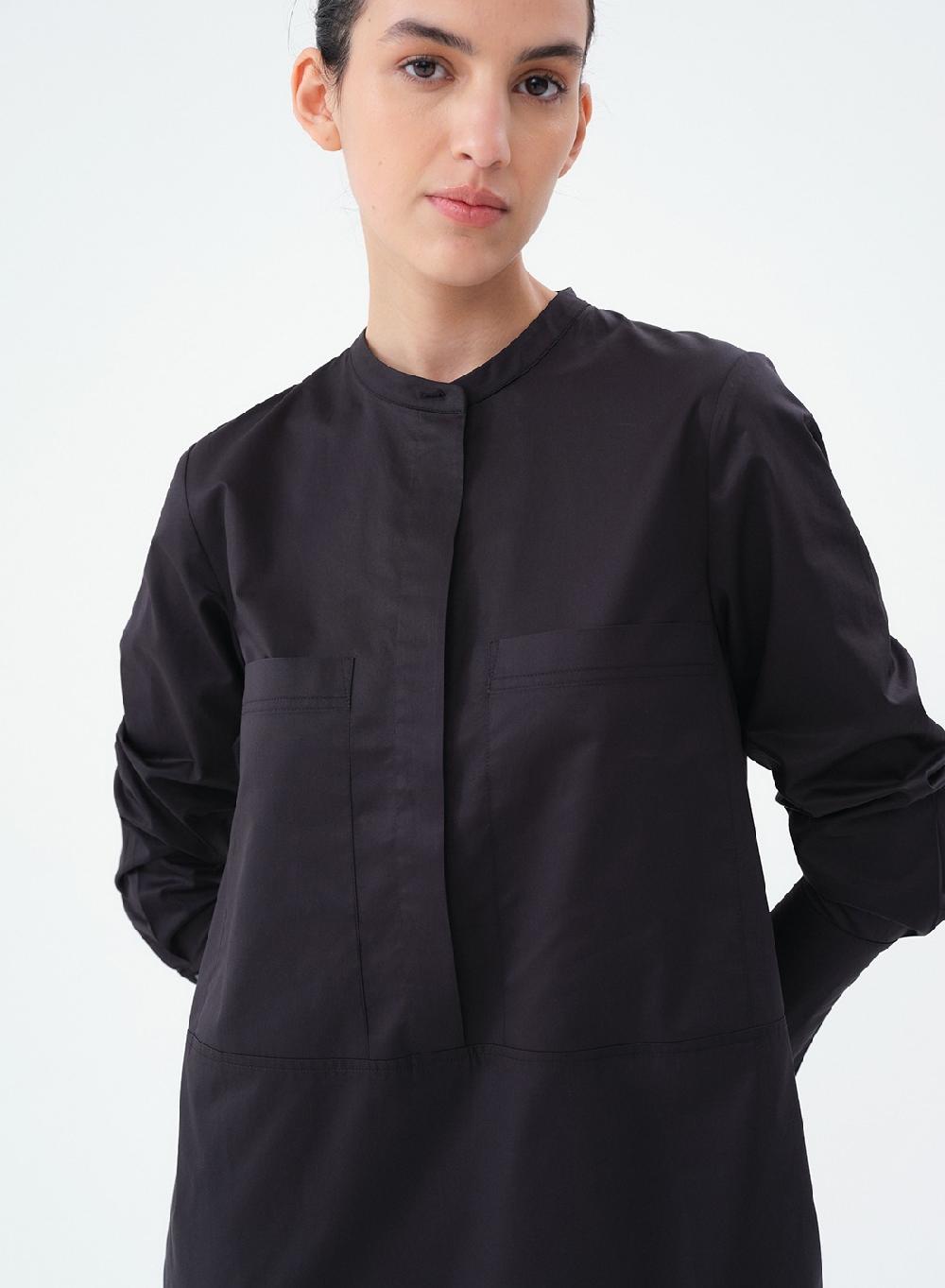 Etiqueta negra VESTIDO CORTO POPLIN TECNICO Rebajas de fábrica