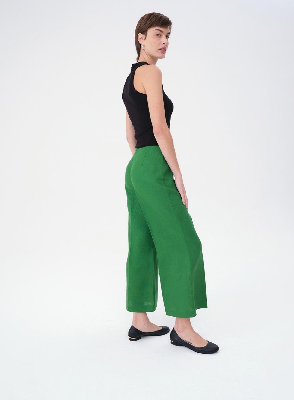 Etiqueta negra Pantalon oxford lino Mejor oferta