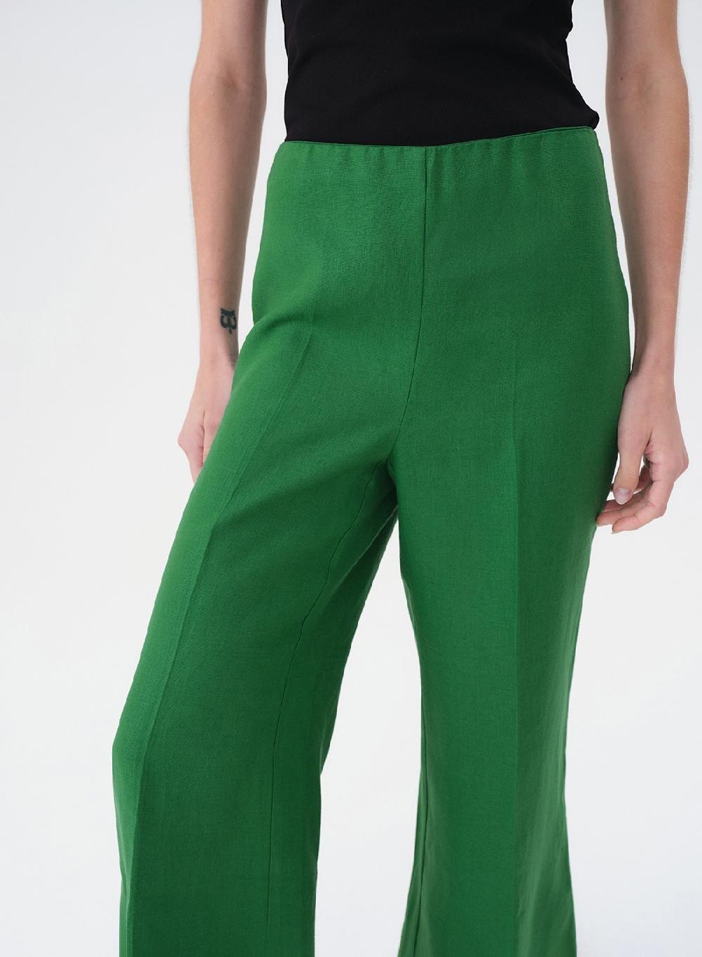 Etiqueta negra Pantalon oxford lino Mejor oferta