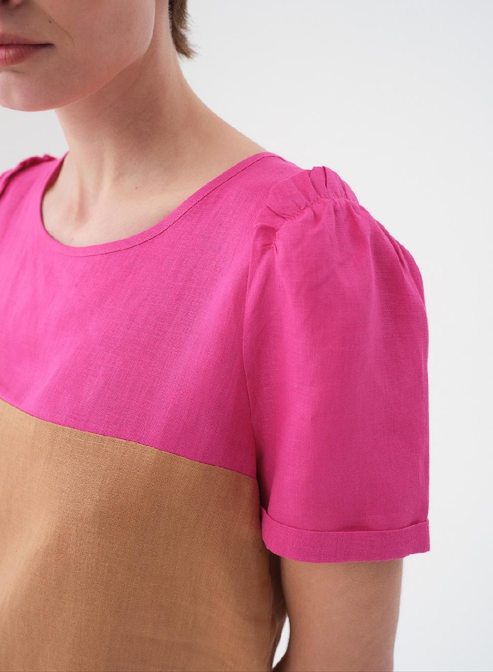 Etiqueta negra Vestido combinado lino Precio de fábrica
