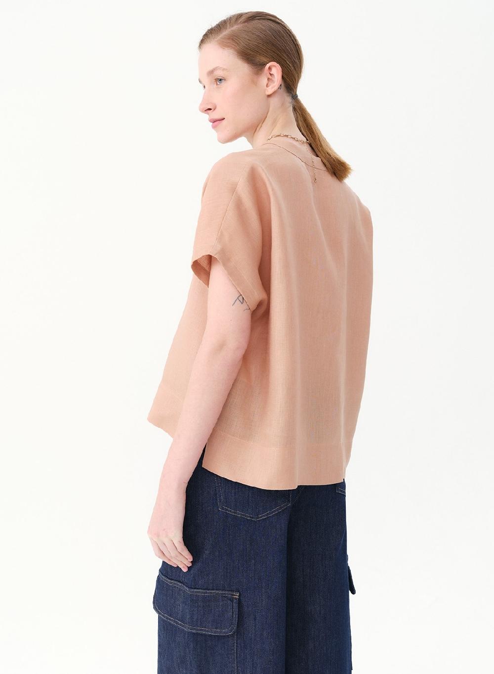 Etiqueta negra Remera lino Tienda de fábrica