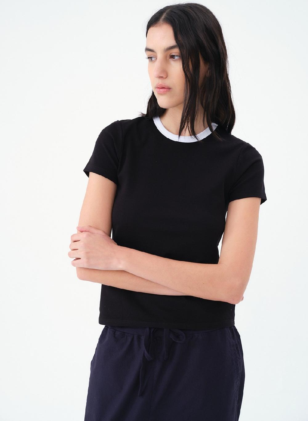 Etiqueta negra Remera rib combinada Tienda