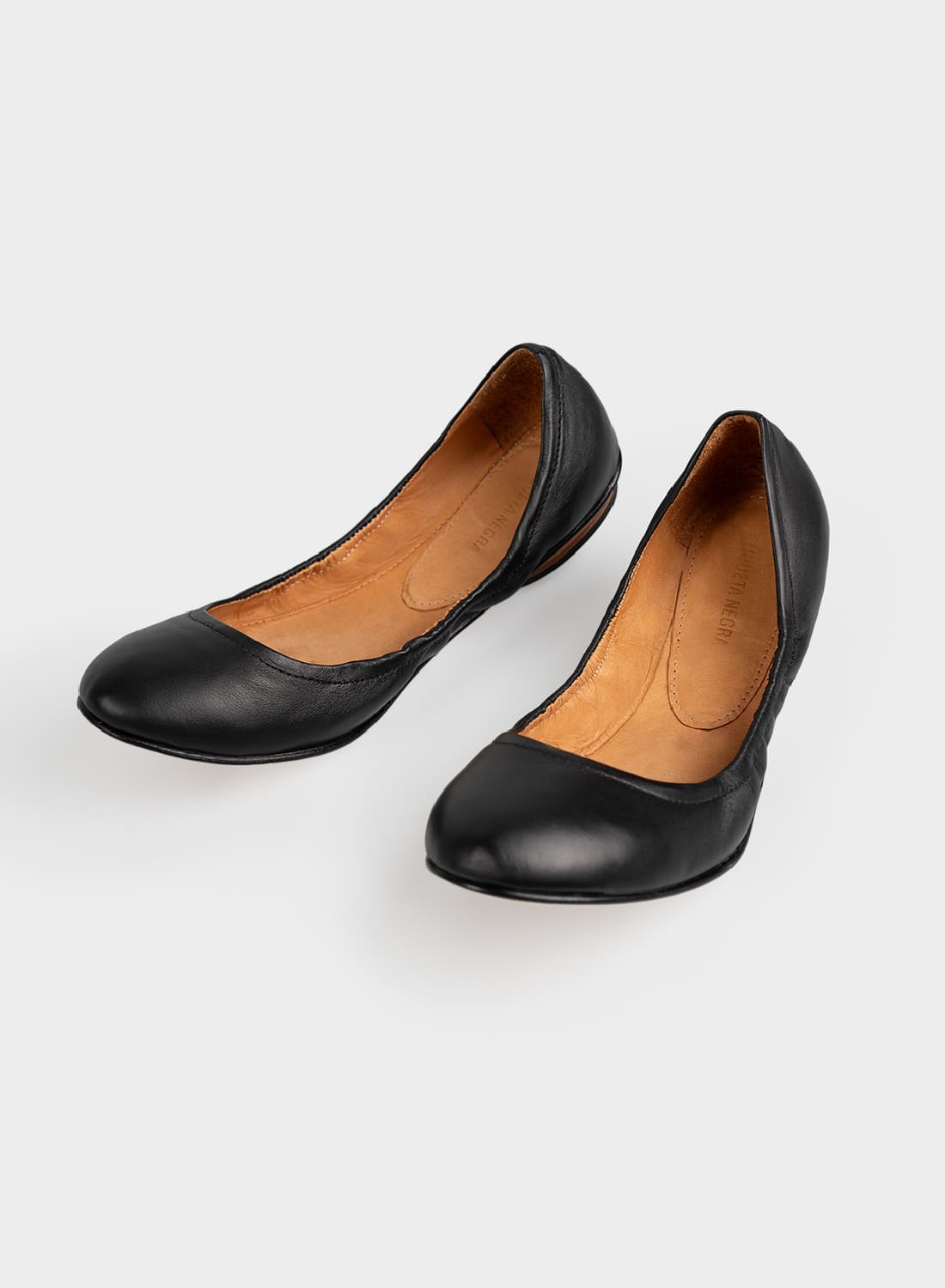 Etiqueta negra Balerina cuero Liquidación