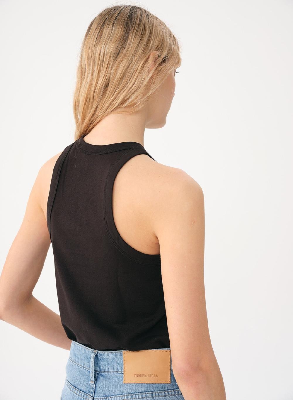Etiqueta negra Musculosa algodon Mejor oferta