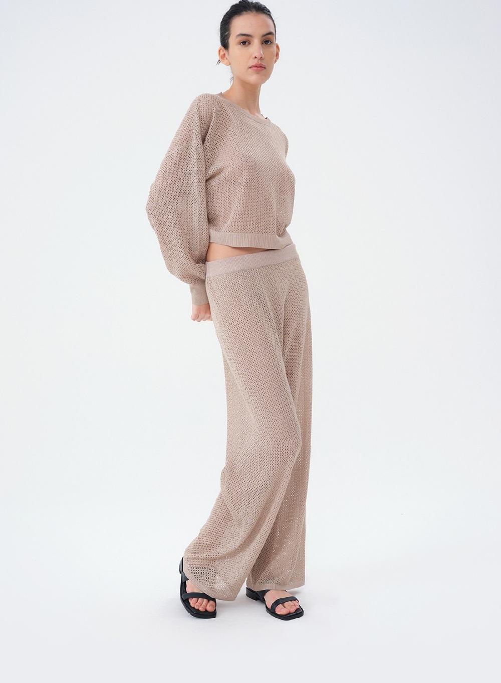 Etiqueta negra Pantalon calado lurex Outlet online