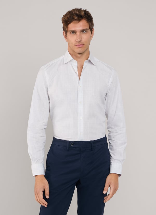 Façonnable camisa popelín cuadros ventana fit regular Promoción por tiempo limitado