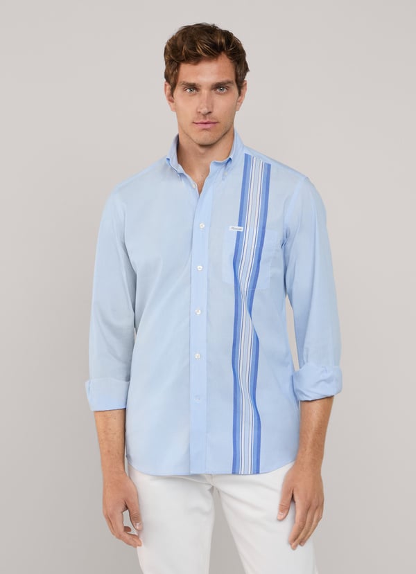 Façonnable camisa fil a fil cinta lateral fit regular Oferta especial de fábrica