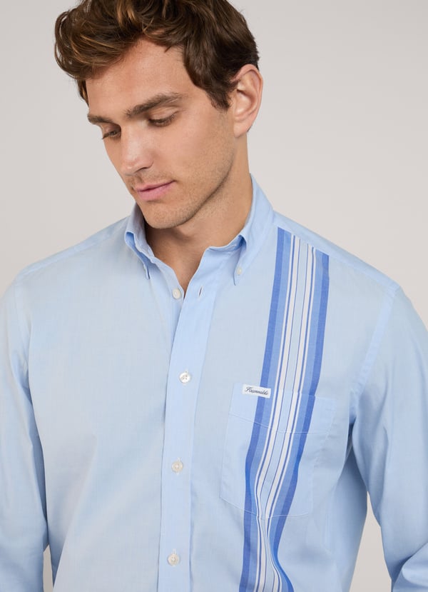 Façonnable camisa fil a fil cinta lateral fit regular Oferta especial de fábrica