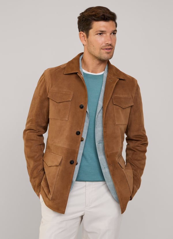Façonnable chaqueta sahariana en ante Superdescuento