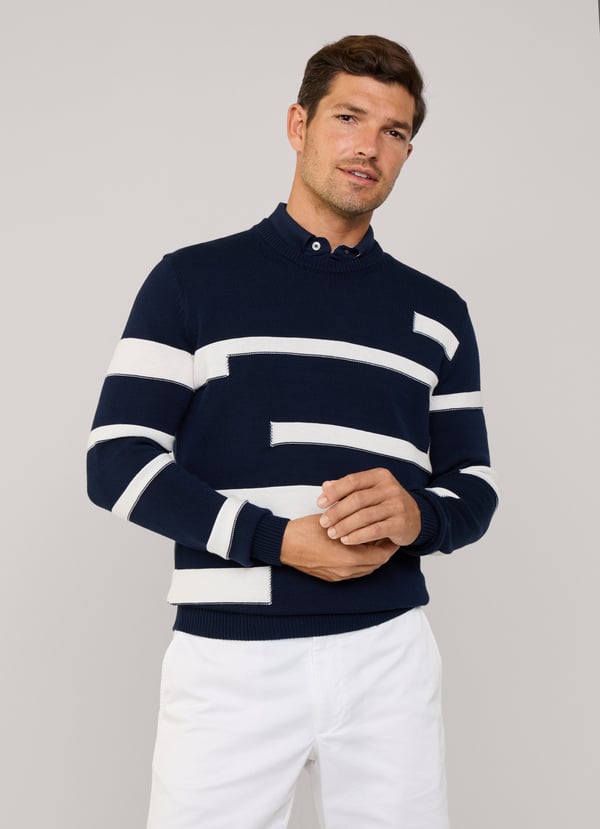 Façonnable jersey cuello redondo rayas Liquidación
