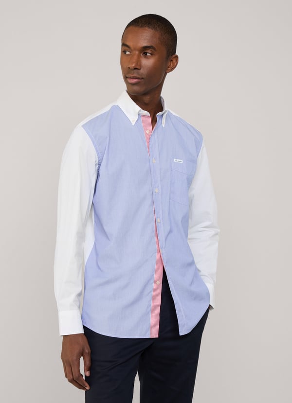 Façonnable camisa popelín color block fit regular Tienda de fábrica