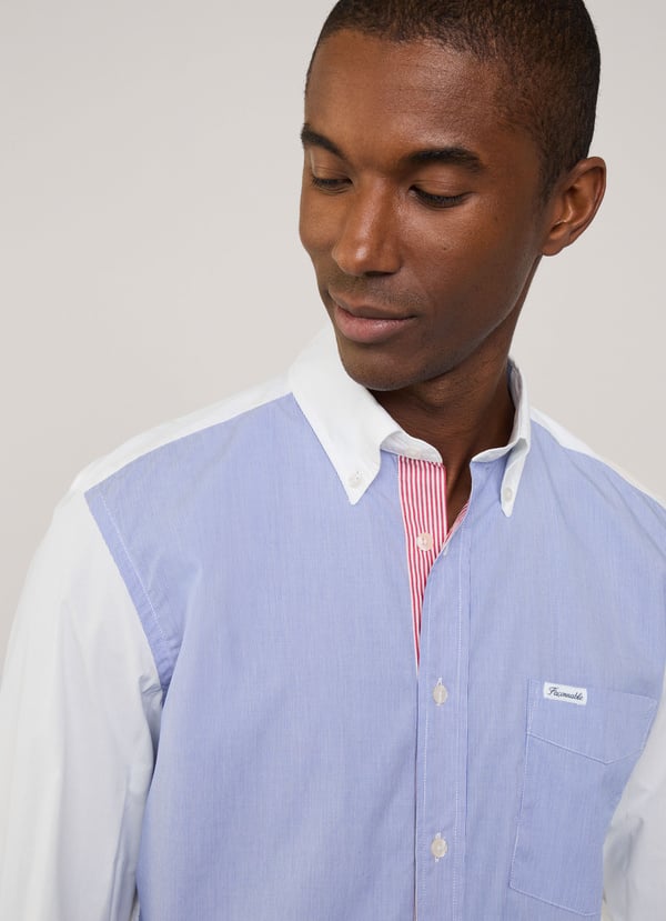 Façonnable camisa popelín color block fit regular Tienda de fábrica