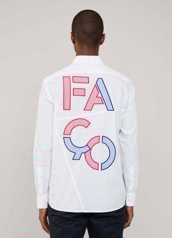 Façonnable camisa popelín color block fit regular Tienda de fábrica