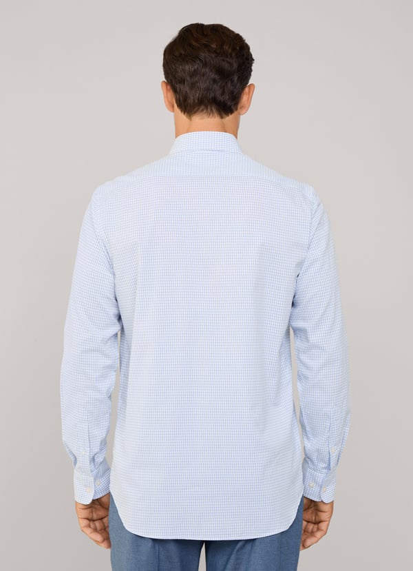Façonnable camisa sarga cuadros ventana fit regular Venta caliente