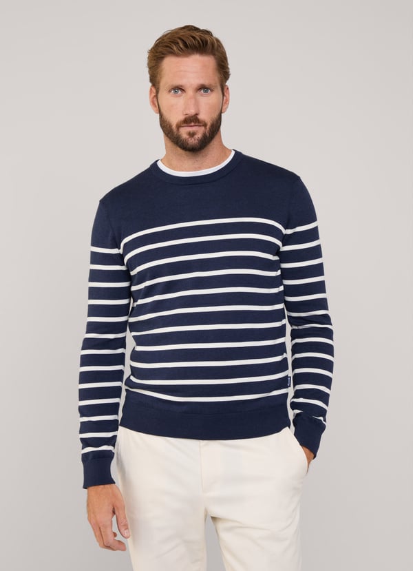 Façonnable jersey cuello redondo rayas Rebajas online