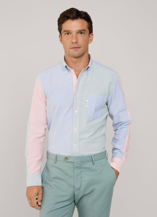 Façonnable camisa oxford rayas bengala fit regular Envío gratis