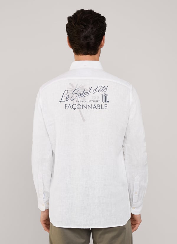 Façonnable camisa de lino fit regular ÚLTIMAS EDICIONES