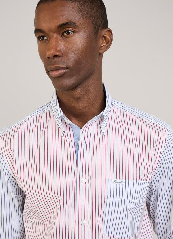 Façonnable camisa popelín rayas finas fit regular Promoción por tiempo limitado