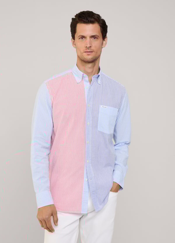 Façonnable camisa seersucker rayas bengala fit regular Promoción trimestral