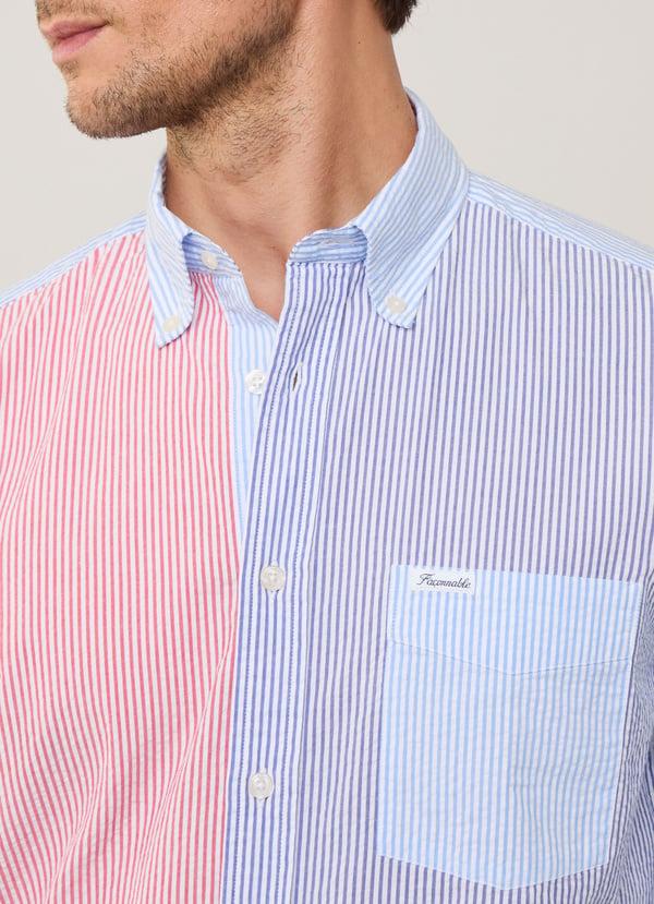 Façonnable camisa seersucker rayas bengala fit regular Promoción trimestral