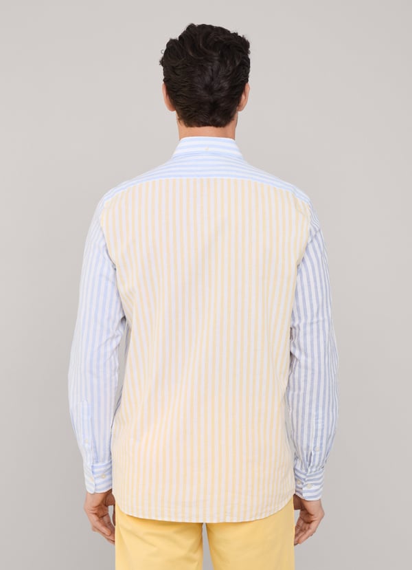 Façonnable camisa algodón lino rayas fit regular Envío internacional gratuito