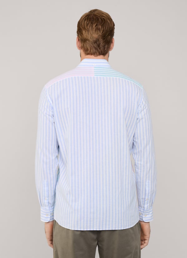 Façonnable camisa algodón lino rayas fit regular Ahorra y exporta