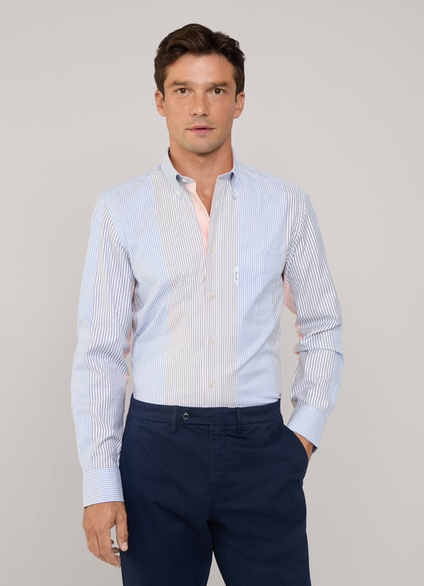 Façonnable camisa oxford rayas bayadere fit regular Libre de impuestos
