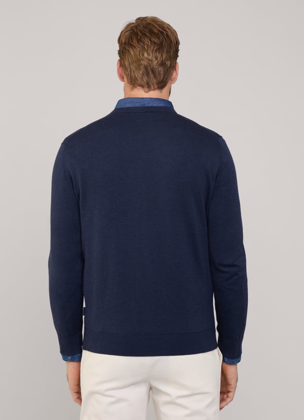 Façonnable jersey cuello redondo pájaro bordado Oferta exclusiva