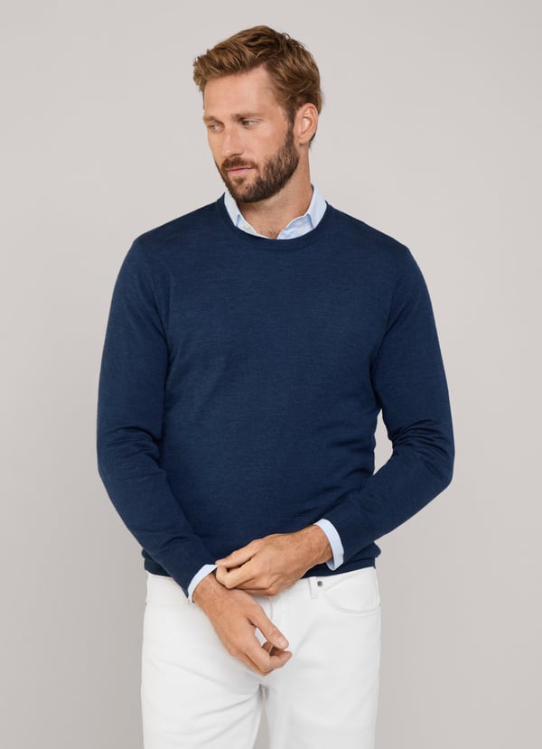 Façonnable jersey cuello redondo lana merino Ofertas especiales