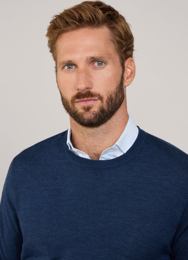 Façonnable jersey cuello redondo lana merino Ofertas especiales